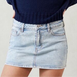Pacsun Women's Bella Stretch Light Indigo Mid Rise Denim Mini Skirt